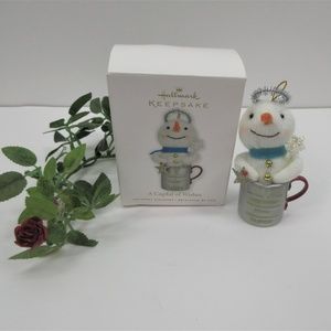 CLEARANCE..Hallmark Ornament Cupful Wishes Snowman